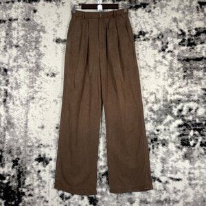 Reformation Mason Pants Womens Size 4 Wide Leg Lyocell Brown Soft Comfort